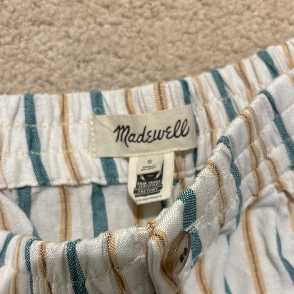 Madewell White, Green and Yellow Shorts with Pockets - Picture 2 of 4